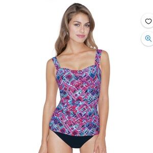 Profile by Gottex 2015 Mardi Gras Underwire Tankini Top in Multi.